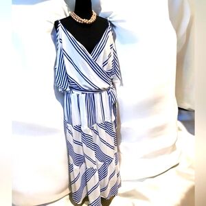 ASHLEY STEWART PEACOAT DRESS COLD SHOULDERS ELASTIC MAXI BELTED DRESS SZ 32 NWT